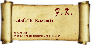 Fabók Kazimir névjegykártya